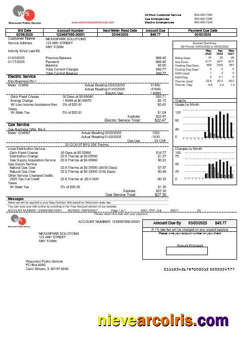 USA WPS business utility bill